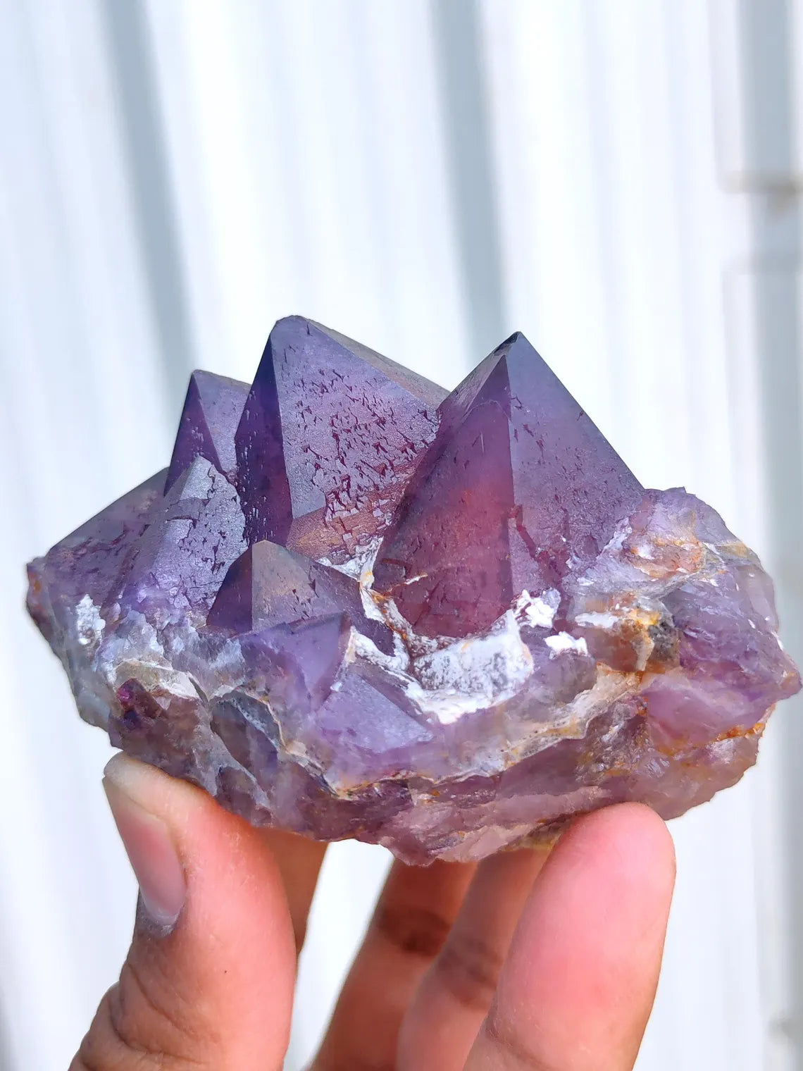 Alien Amethyst Phantom quartz cluster Natural minerals crystal in crystals