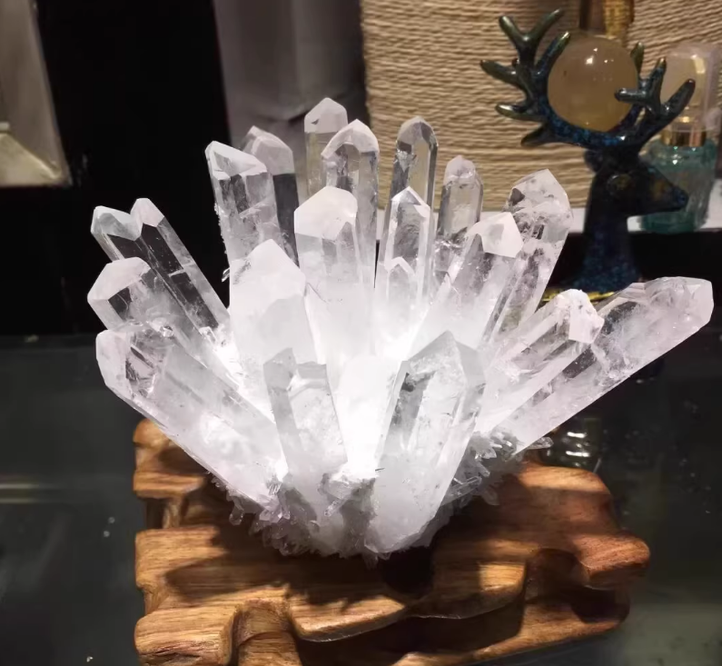 Natural white crystal cluster raw stone sample