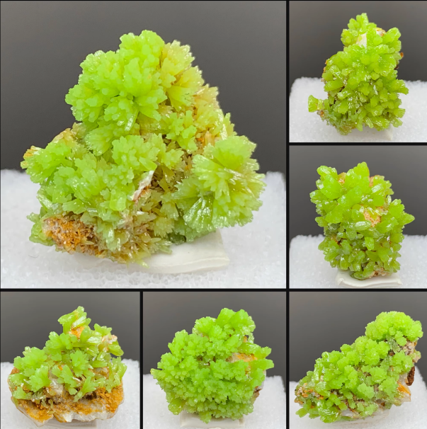 Natural phosphochlorine lead mineral crystal specimens