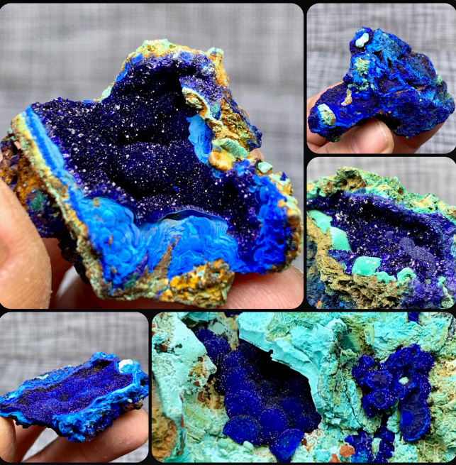 Blue copper ore natural mineral crystal specimen