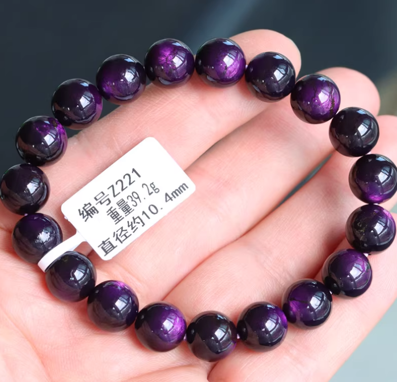 Natural purple diamond iron manganese ore bracelet