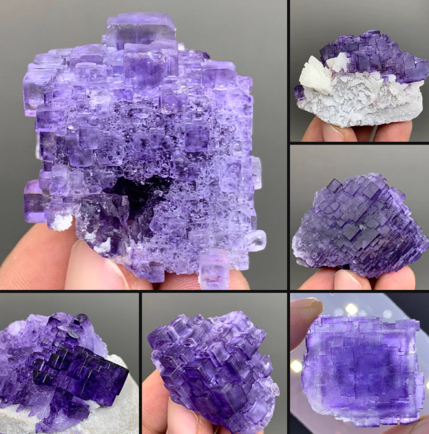 Xinjiang matrix fluorite purple natural mineral crystal