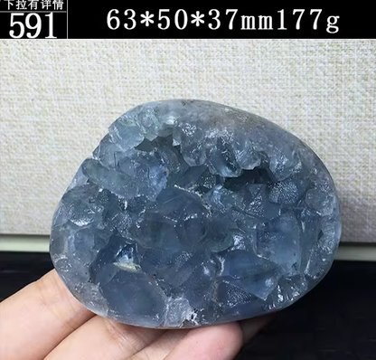 Natural blue crystal hole crystal cluster