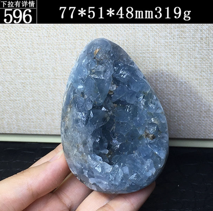 Natural blue crystal hole crystal cluster
