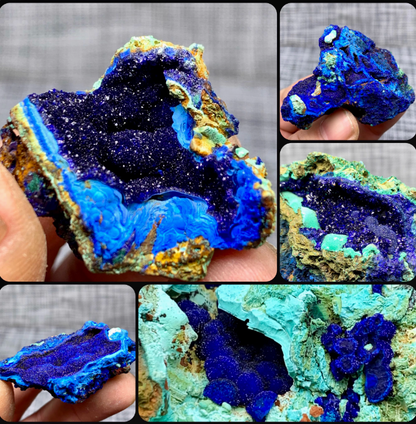 Blue copper ore natural mineral crystal specimen