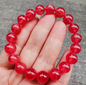 Ice diamond manganese mineral polishing 10mm + red bead bracelet high ice bracelet