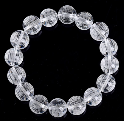 Natural white crystal Prajna Paramita Heart Sutra Bracelet