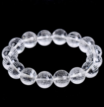 Natural white crystal Prajna Paramita Heart Sutra Bracelet