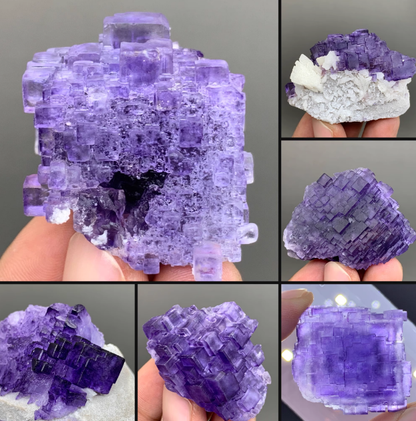 Xinjiang matrix fluorite purple natural mineral crystal